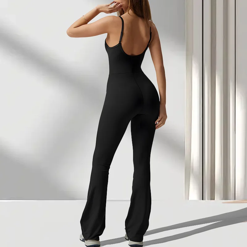 KIDCRKJ 2026 Summer New Women's Slim Hip Lift Backless Bodysuit Sexy Hottie Pullover Bodysuit Sports Yoga Wear
