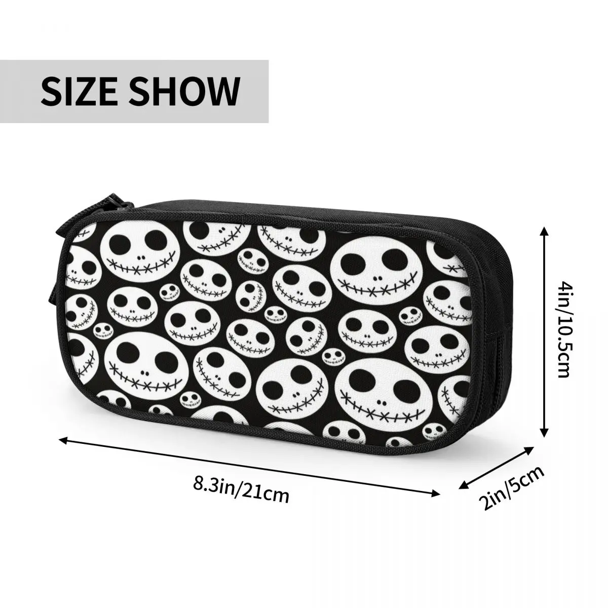 Imagem -06 - Halloween Scary Face Skull Goth Pencil Case Cute Pen Holder Bolsa para Crianças Grande Armazenamento para Estudantes Presentes da Escola