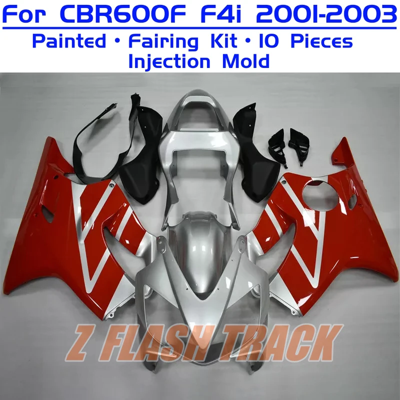 For Honda CBR600F CBR600 F CBR 600F 600 F4i 2001 2002 2003 Cowl Body Fairing Kit Bodywork ABS Injection Mold Plastic Red Silver