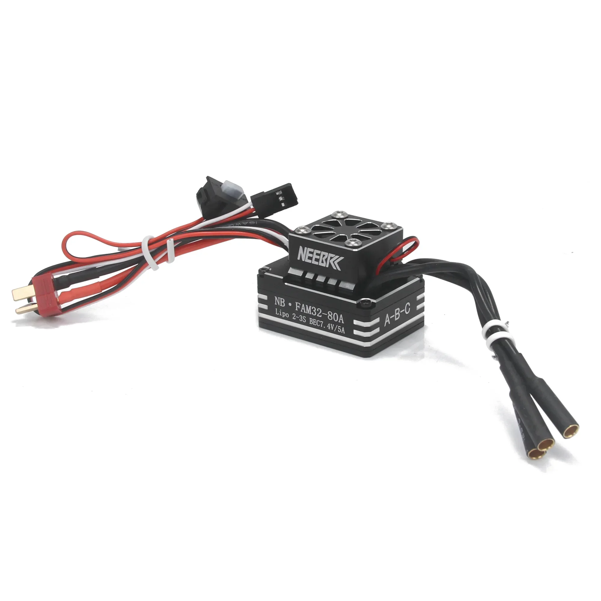NEEBRC 80A AM32 Metal Brushless ESC 2-3S BEC w Cooling Fan for 1/8 1/10 RC Crawler Car Off Road AXIAL TRAXXAS RC4WD 3542 Motor