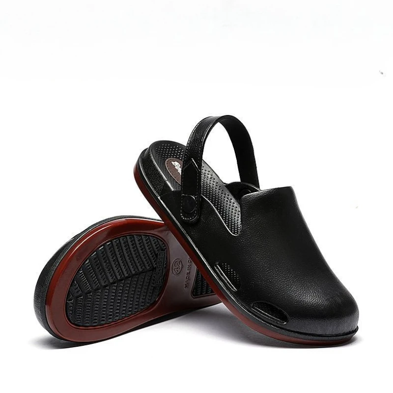Men Slip on Mules Closed Toe Non Slip Sandals Thick Platform Beach Shoes Outdoor Fishing Summer Lightweight Clogs
