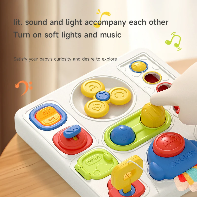 

0-3 Year Old Montessori Children Sensory Busy Board Toys Early stage train Baby Hand Elaborate Movement Toys Placation Baby Toys