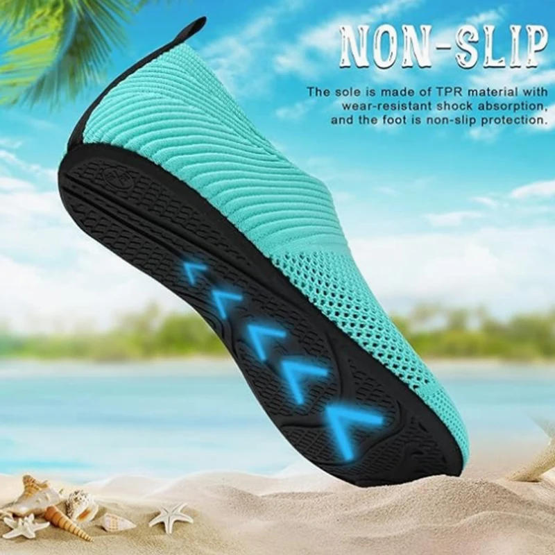 Water Shoes for Womens Mens Barefoot Quick-Dry Aqua Socks for Beach Swim Surf Yoga Exercise New Translucent Color Soles