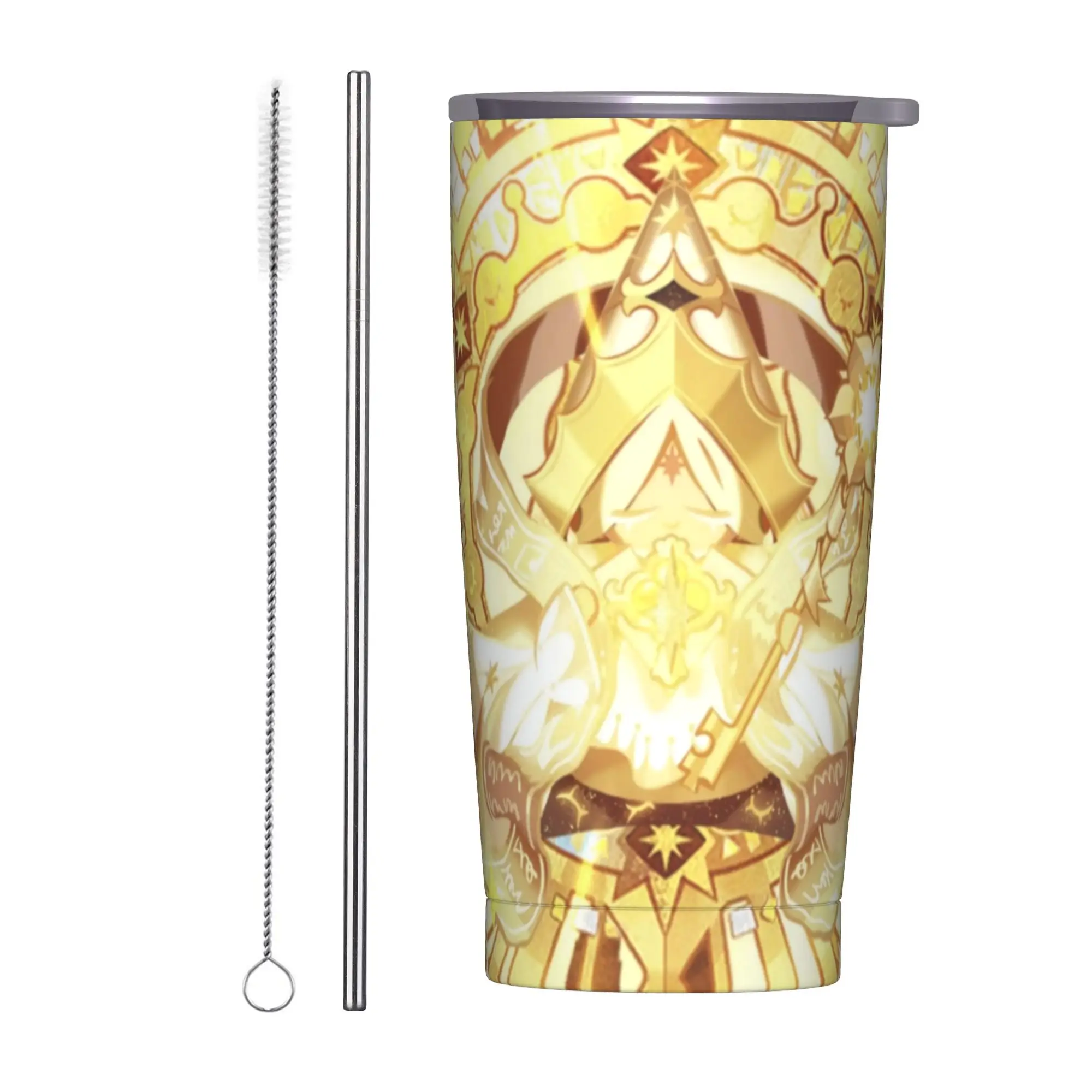 Compassionates Pure Vanillas Insulated Tumbler with Straws Cookie Runs Kingdom Vacuum Coffee Mugs Office Home Bottle Cup, 20oz