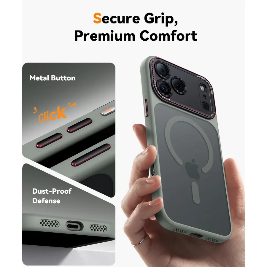 حافظة مغناطيسية لهاتف iPhone 17 Pro مع حماية كاملة للكاميرا وواقي شاشة 1X مصمم لمتانة معززة