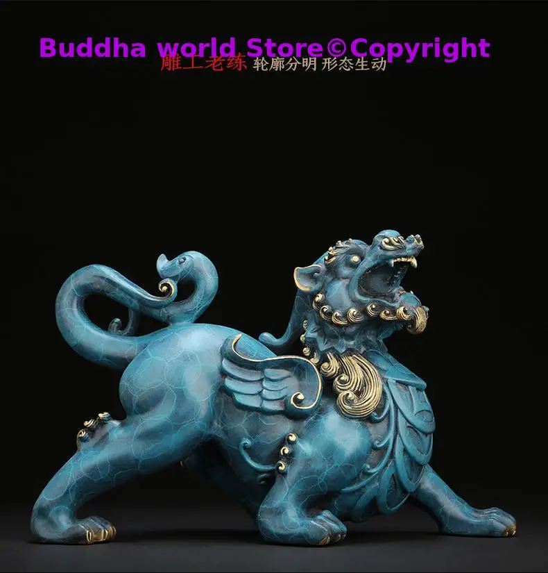 

2024 Home store Company SHOP mascot talisman Bring wealth money GOOD LUCK Dragon PI XIU BRONZE Christmas FENG SHUI decor Statue