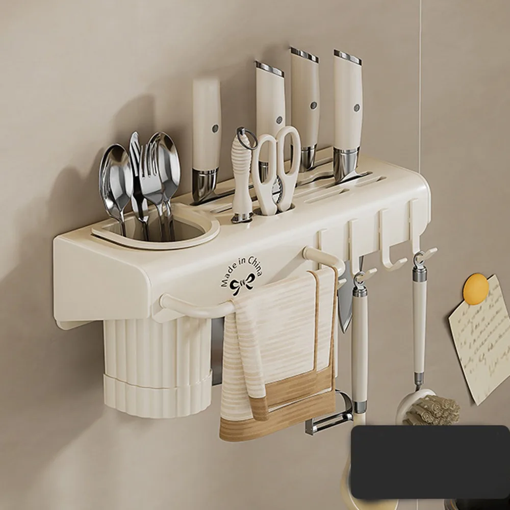 

Кухонная полка для хранения из углеродистой стали, большая вместимость, съемная встроенная клетка для палочек для еды, настенная с кронштейном, крючком