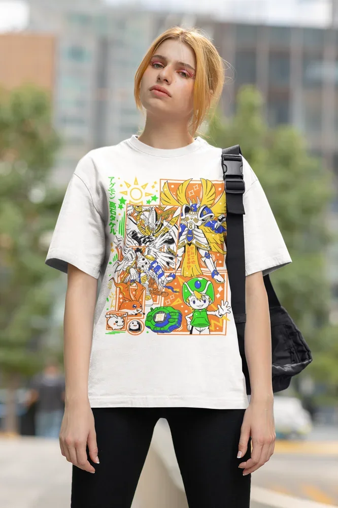 Punimon Garurumon Girl patamon Digimon Adventure T-Shirt Tsunomon Anime Shirt