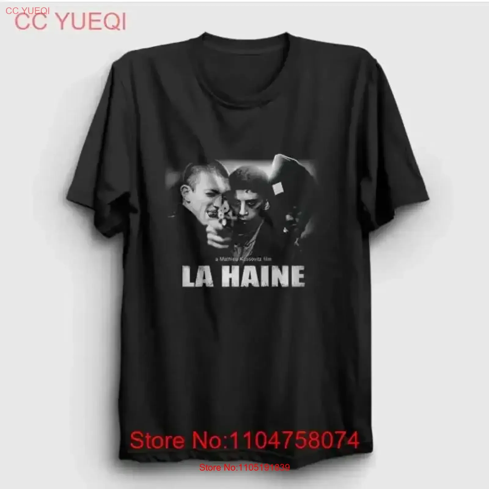 

Черная футболка с постером фильма La Haine, размер S 5XL, винтажная, дышащая, удобная, повседневная, универсальная, винтажная, стираная, модная