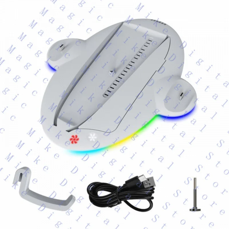 UU  For PS5 Slim Stand And Cooling Station With RGB LED Lighting Quick Charger
