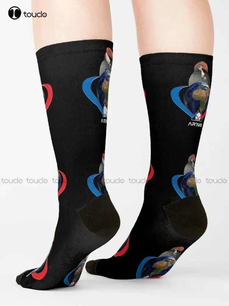 Artemis 1 Graphic Socks Socks For Men High Quality Cute Elegant Lovely Kawaii Cartoon Sweet Cotton Sock Custom Gift New Popular