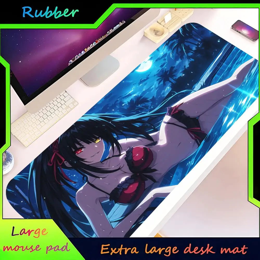 Tokisaki Kurumi swimsuit Mouse Pad  Large PC Cartoon Gaming Accessories Protector Office Laptop Desk Mat Carpet Mause Pads Desk