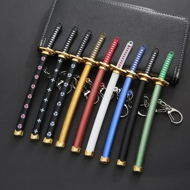 15cm metal uma peça katana espada mini japonês roronoa zoro katana samurai faca falsa liga de ferro espada real anime brinquedo presente
