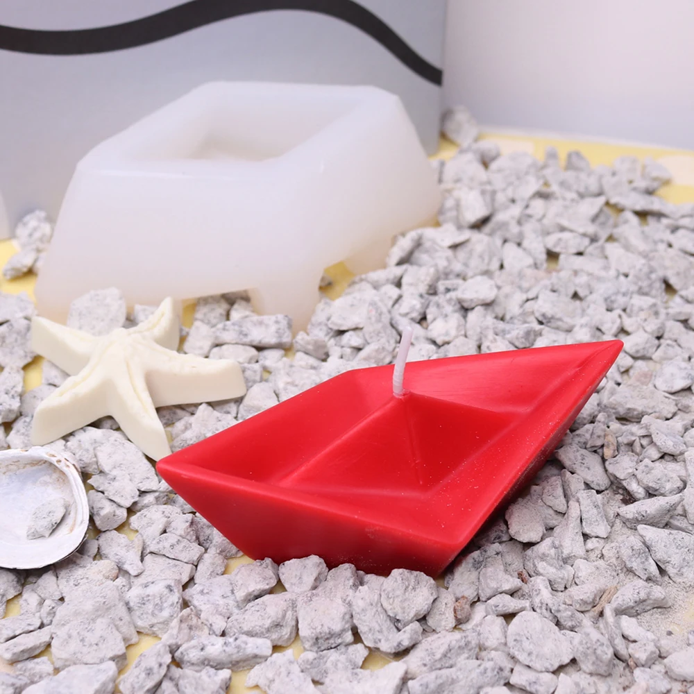 

pinkmore Silicone mold paper boat candle handmade aromatherapy gypsum boat setting pieces creative DIY silicone mold for candle