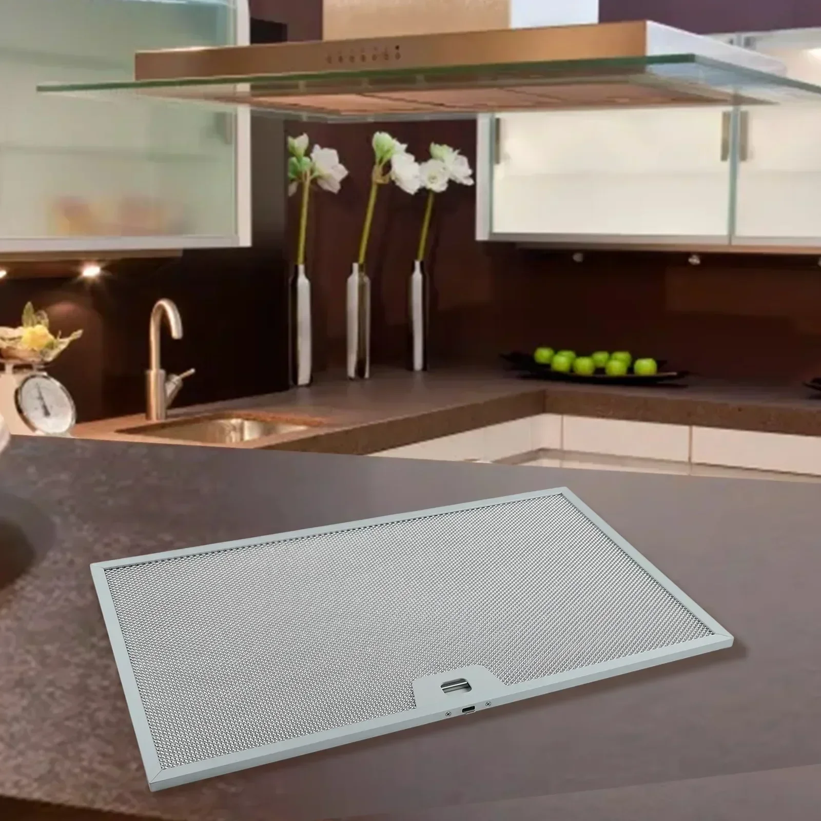 

Простой в установке фильтр Кухонный аксессуар Серебряный фильтр для вытяжки плиты, совместимый с ведущими брендами Простой процесс установки