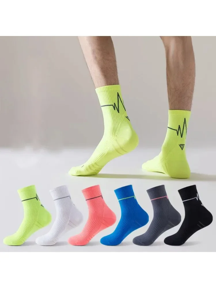 AliExpress NONE 1/3Pair Professional Running Socks Men's Women Marathon Whiteline Cycling Socks Men Lady Sport Running Sports Socks