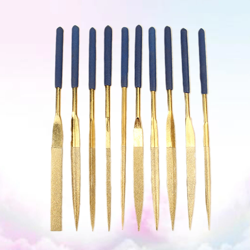 

10 Pcs/set Diamond File Coated Needle for Carving Wood Rasp Suite Half-round Files