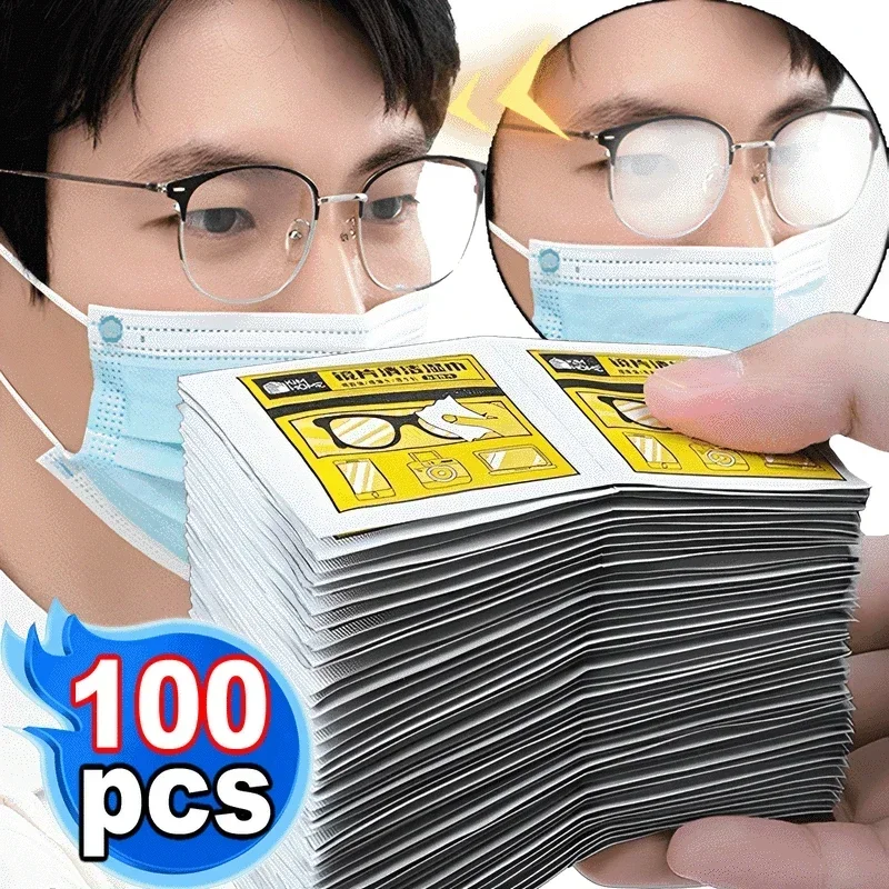 10/100PCS Individual Packing Cleaning Cloth Portable High Quality Glasses Cleaner Eyewear Cloth Len Phone Screen Cleaning Wipes