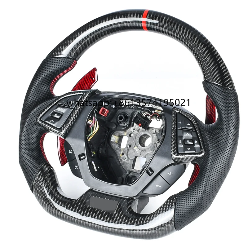 

Custom Alcantar Carbon Fiber Steering Wheel for Corvette Camaro Racing Wheel Convertible