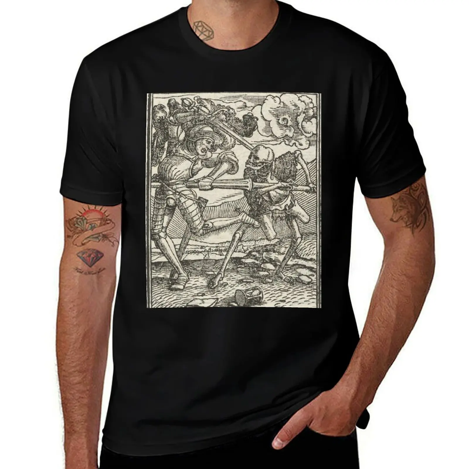 The Dance of Death - Hans Holbein T-Shirt Work Utility Casual Tee Shirt T-Shirt