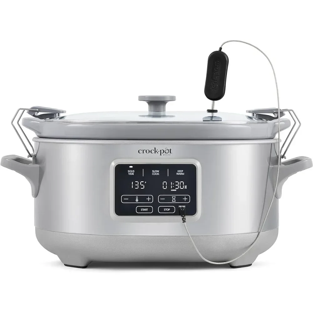 

Slow stew pot -7 quarts for easy portability, with vacuum low-temperature cooking method, programmable, stainless steel