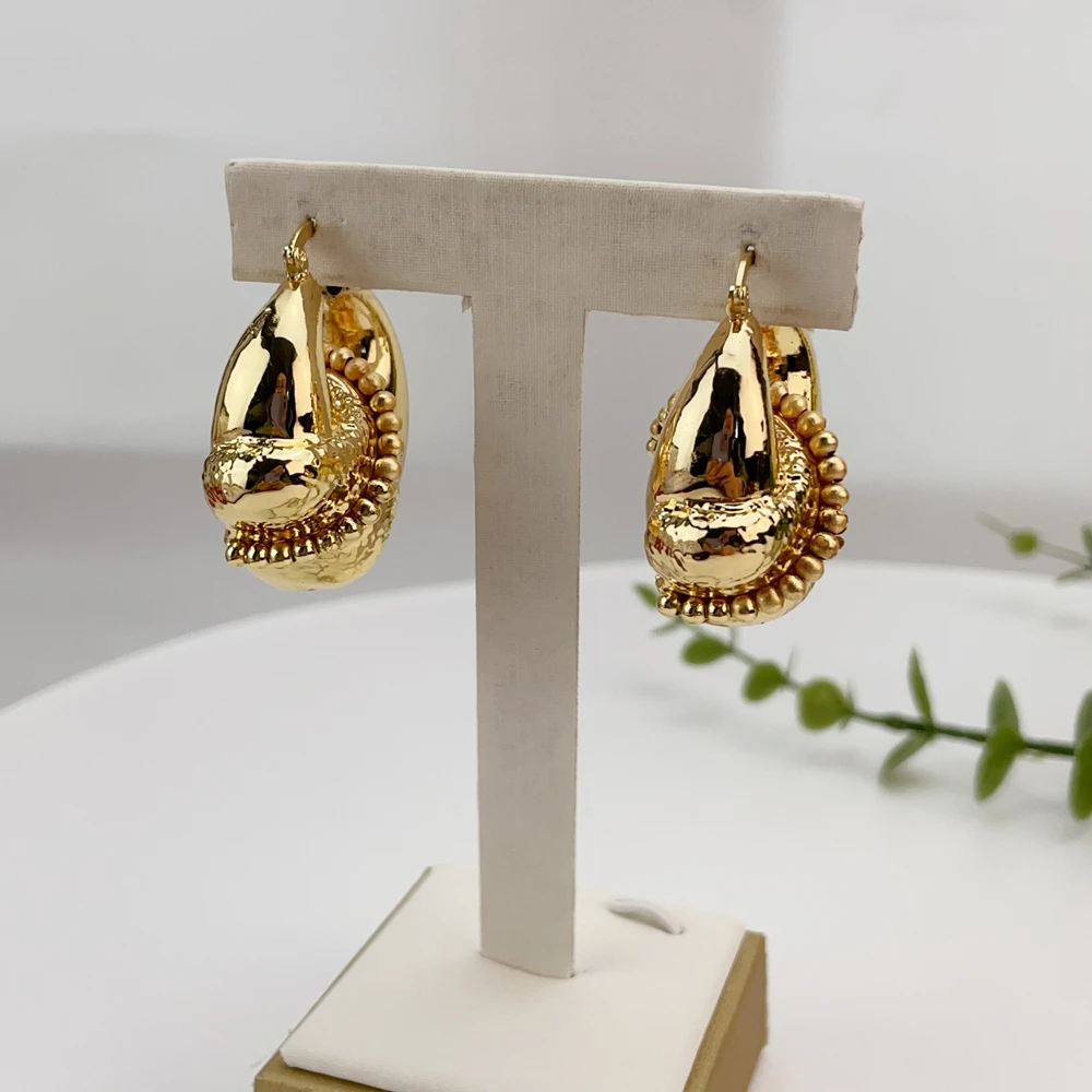 Yuminglai Fashion Luxury Brazilian Jewelry Accessories Superior Quality Goldplated Earrings for Women FHK24747