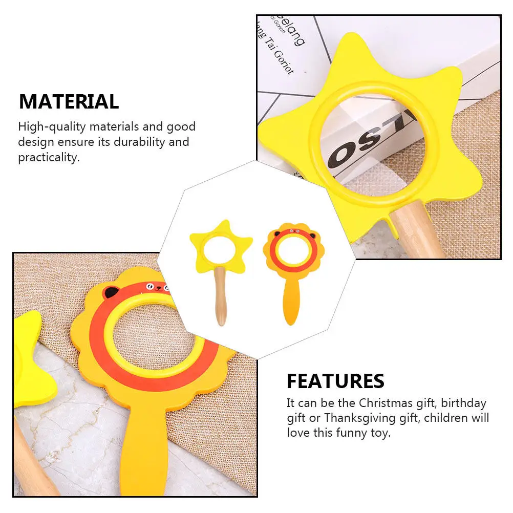 2pcs Wooden Magnifying Glass for Kids – Educational Insect Observation & Cognitive Learning Toy