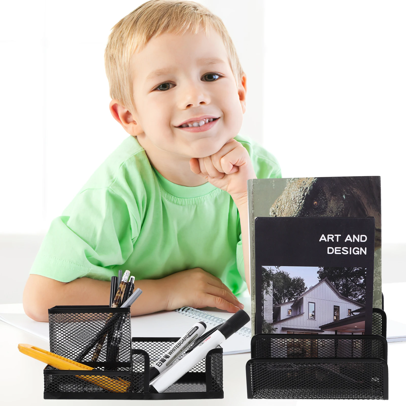 

3Pcs Mesh Pen Bucket Sturdy Crack Resistant Desktop Storage for Makeup Scissors School Office Accessories Office Organizers