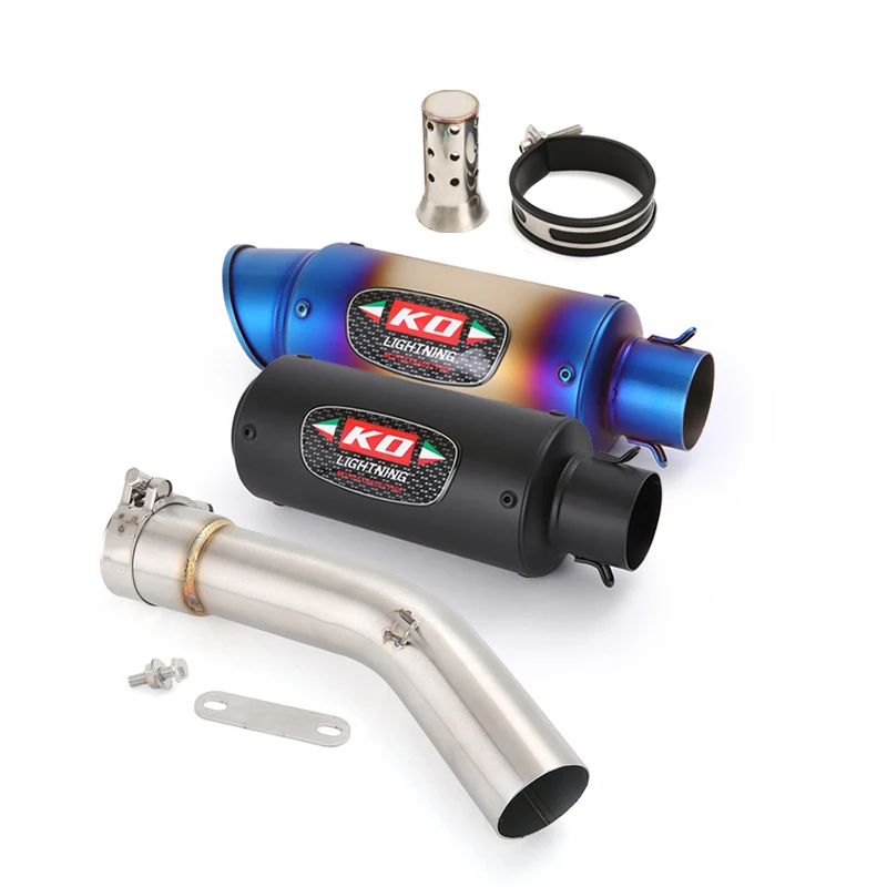 

For Yamaha FZ1 FZ1N Slip On Motorcycle Exhaust System Mid Link Pipe 51mm Muffler Carbon Fiber Escape Removable DB Killer