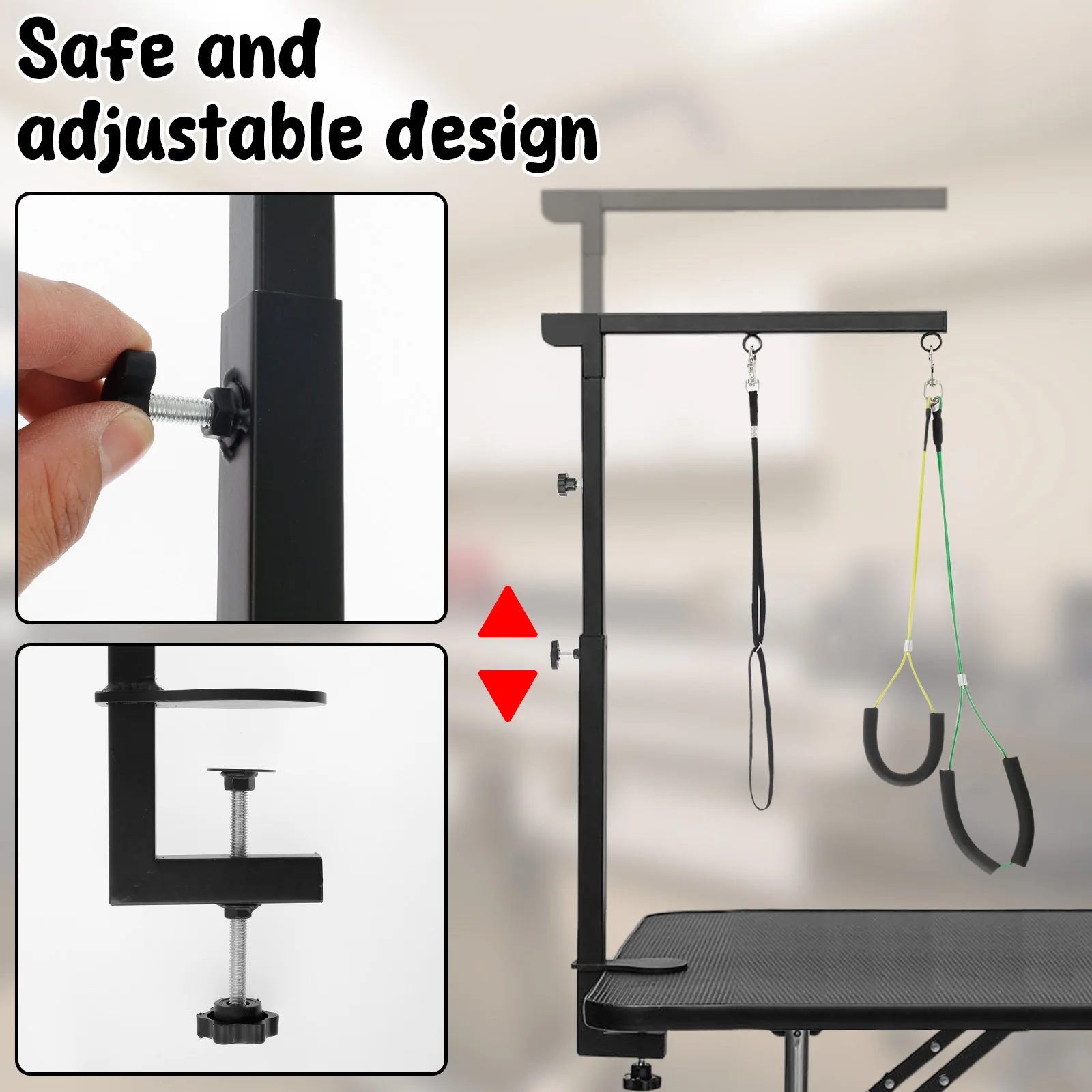 Dog Grooming Table Arm Bracket Clamp Height Adjustable Pet Fixed Grooming Stand Stainless Steel Pet Nail Clipping Haircut view 3