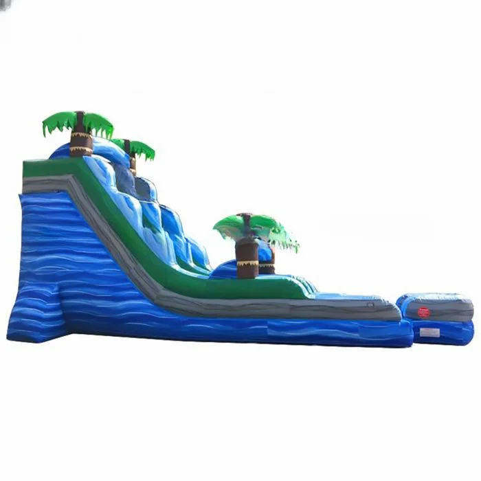 Fun and Safe Inflatables New 18' Tropical Marble Inflatable Water Slide