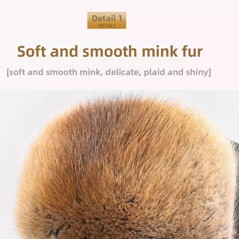 Modische dicke warme Winter-Bombermütze, Gehörschutz, lässige Uschanka-Fellmütze, winddichte Ohrenklappen-Mütze für Männer und Frauen