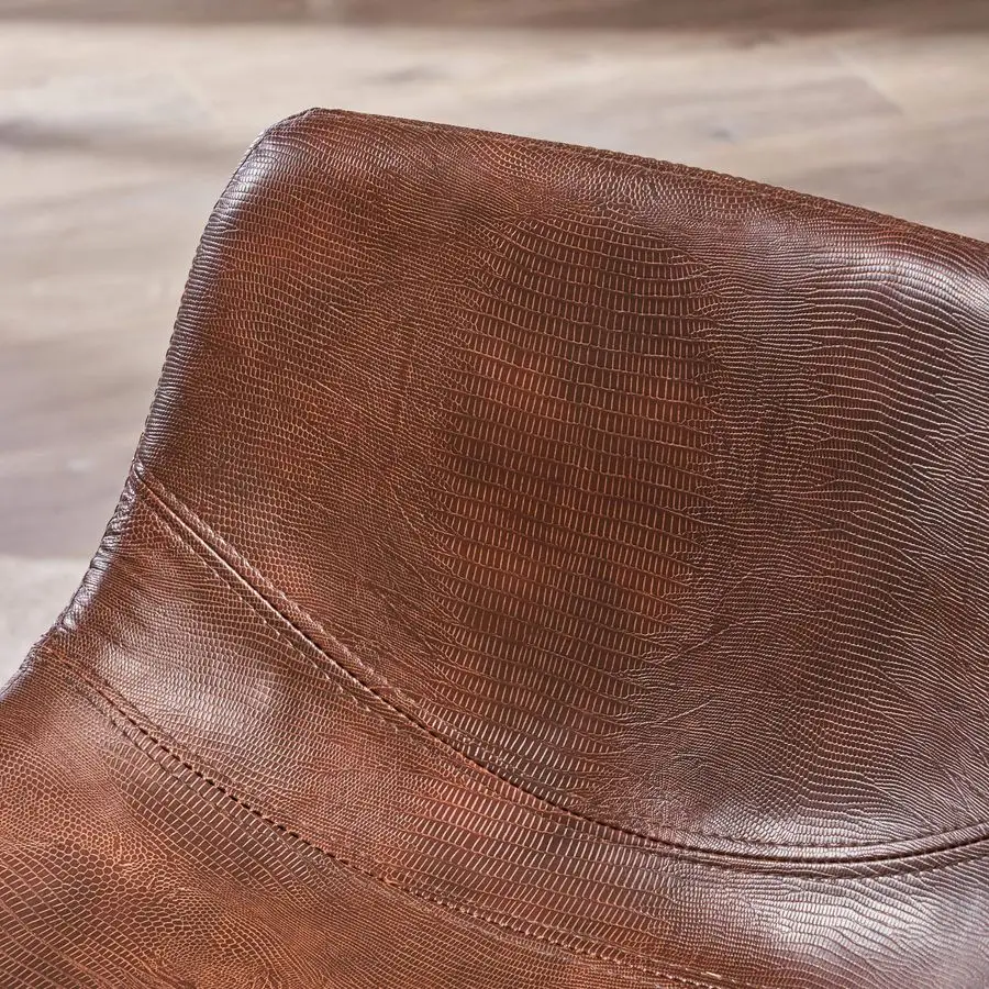 Sgabelli da bar Dax, set da 2 pezzi, pelle di serpente marrone