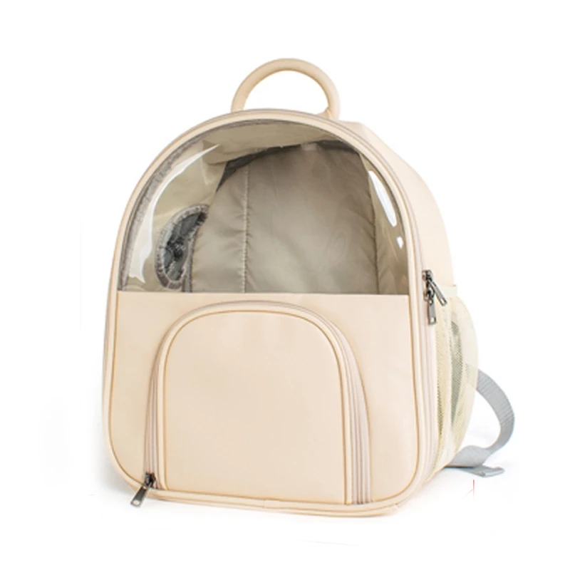 

Pu Leather Fashion for Cat Bag Simple Breathable Portable Pet Backpack Outdoor Travel E74B