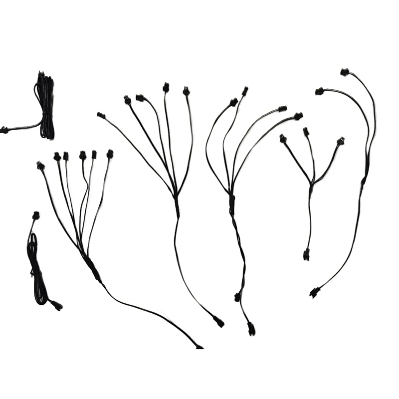 1 to 2/3/4/5/6 Way Splitter Connectors One Inverter Connect Male to Female Connector SM Leadwire Cable for EL Wire Neon Light