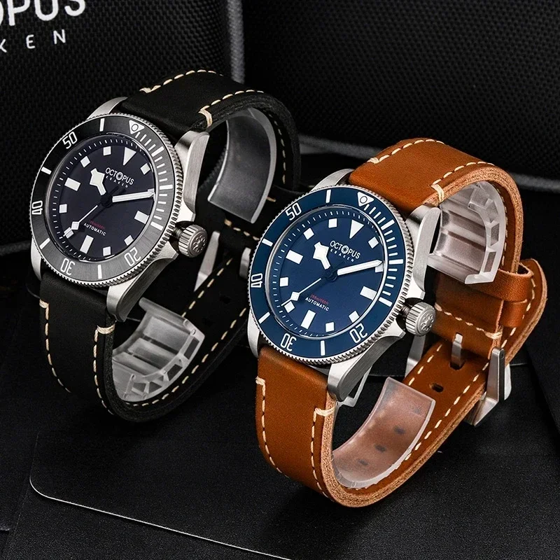 Octopus Kraken 39Mm Titanium Fashion Men\'s Automatic Mechanical Watch Luxury Sapphire Diver 20Bar Night Light Bwg-9 Reloj Hombre