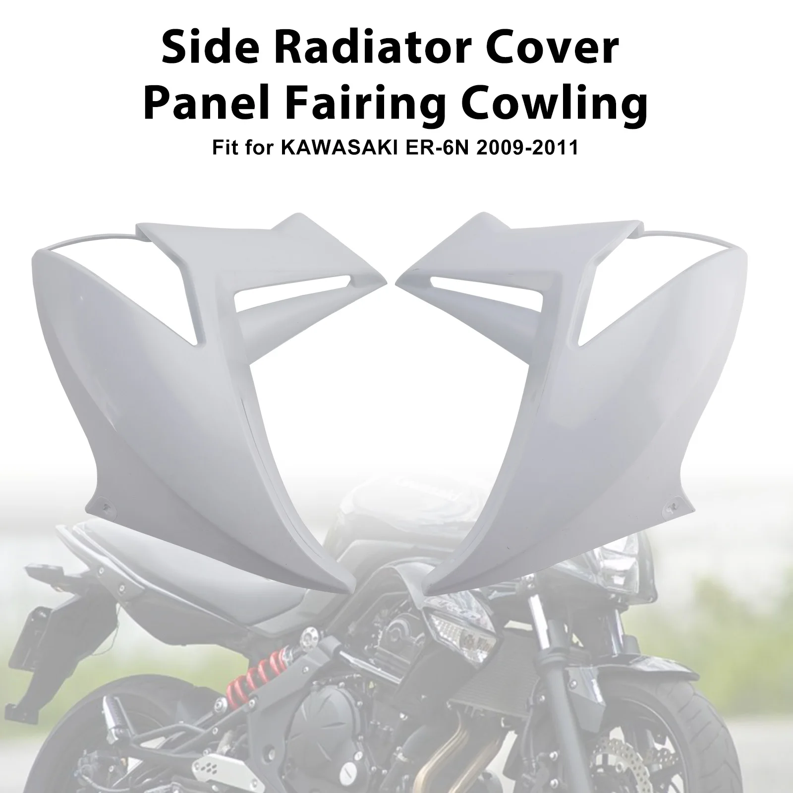 Topteng Side Radiator Cover Panel Fairing Cowling For KAWASAKI ER6N ER-6N 2009 2010 2011