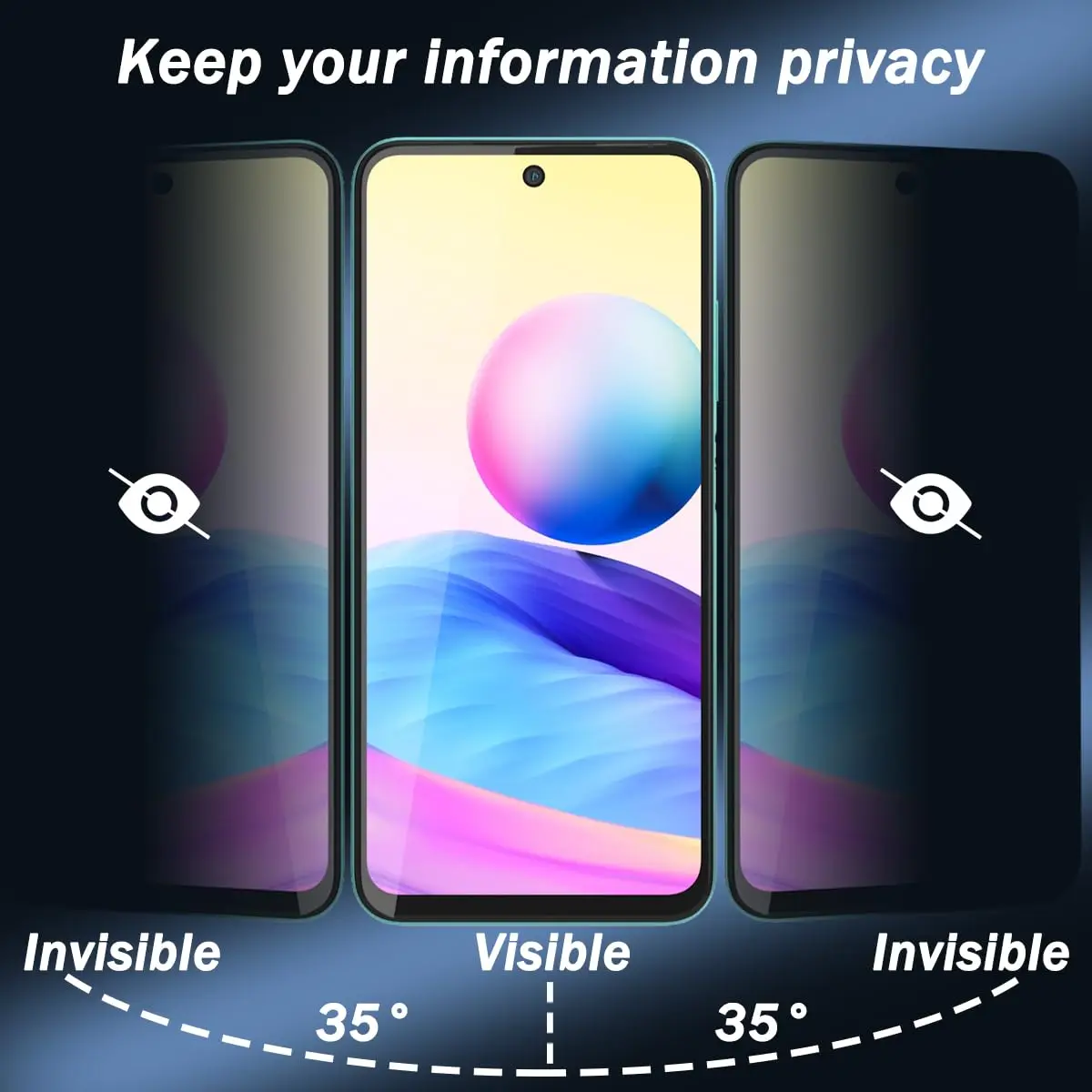 Anti Spy Screen Protector For Xiaomi Redmi Note 10 5G 6.5 inch Privacy Tempered Glass 9H Peep Scratch High Aluminum