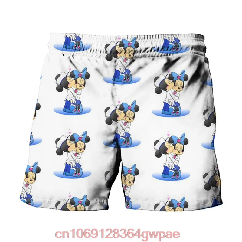 Disney Mickey 3D printing men\'s beach shorts summer new cartoon casual loose breathable running swimming men\'s shorts