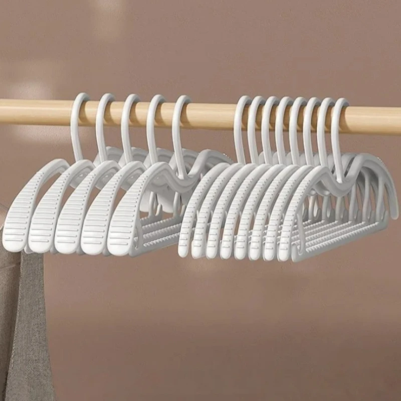 10Pcs Wide Shoulder Hangers, Short Neck 8cm Lift Non-Slip No Trace Clothes Hangers, Space Saving Closet Organizer for Home Dorm