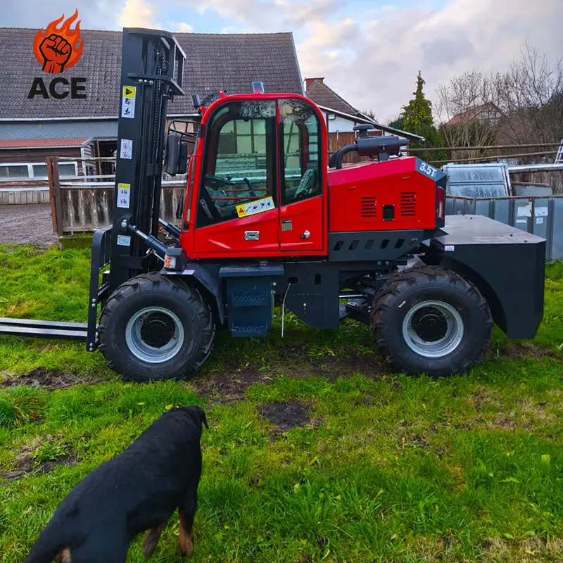 تخصيص اللون 4x4 جميع التضاريس على الطرق الوعرة رافعة شوكية الديزل مفصلية 4wd رافعة شوكية 3 طن 3.5 طن رافعة شوكية التضاريس الخشنة مع الكابينة #1