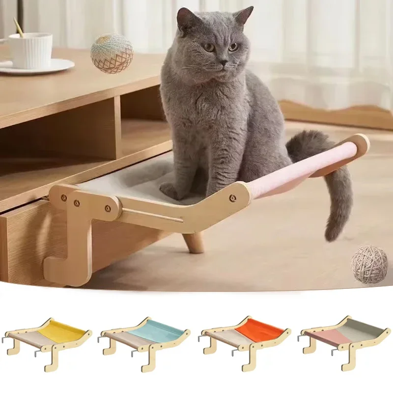 

Cat Hammock Wooden Assembly Hanging Bed Cotton Canvas Easy Washable Multi-Ply Plywood Hot Selling Hammock Nest Beds Hammock