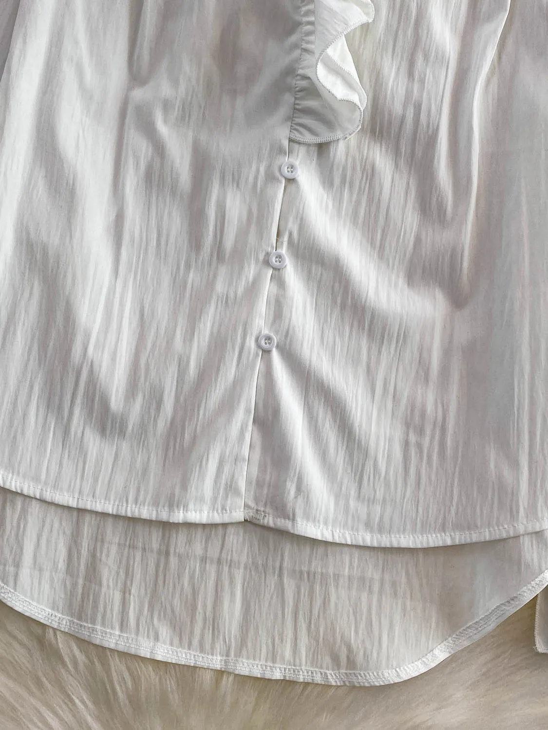 Doce renda guarnição longa sve proteção solar feminina irt outono inverno casual solto assimétrico topo menina faion