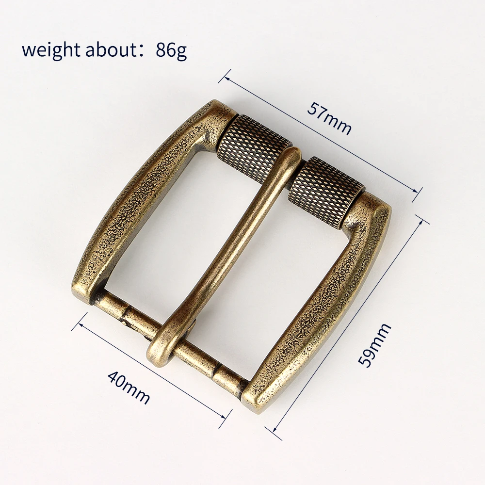1piece 40mm Solid Brass Belt Buckle Men's Roller Pin Buckle Waistband Head Leather Craft Belt Parts Accessories vintage Buckle