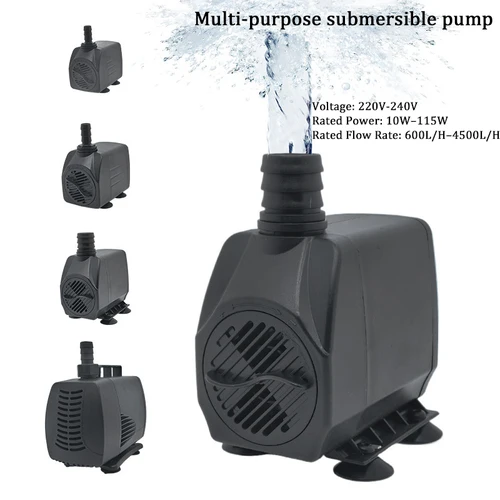 10/16/25/35/45/60/85/115W bomba de fuente de agua sumergible ultrasilenciosa filtro estanque de peces acuario bomba de agua fuente de tanque AC220V