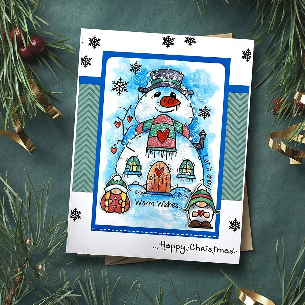 Snowman Gnome Gingerbread Man Clear Silicone Stamps Happy Christmas Wishes Seal for DIY Paper Album Cards Crafting Project