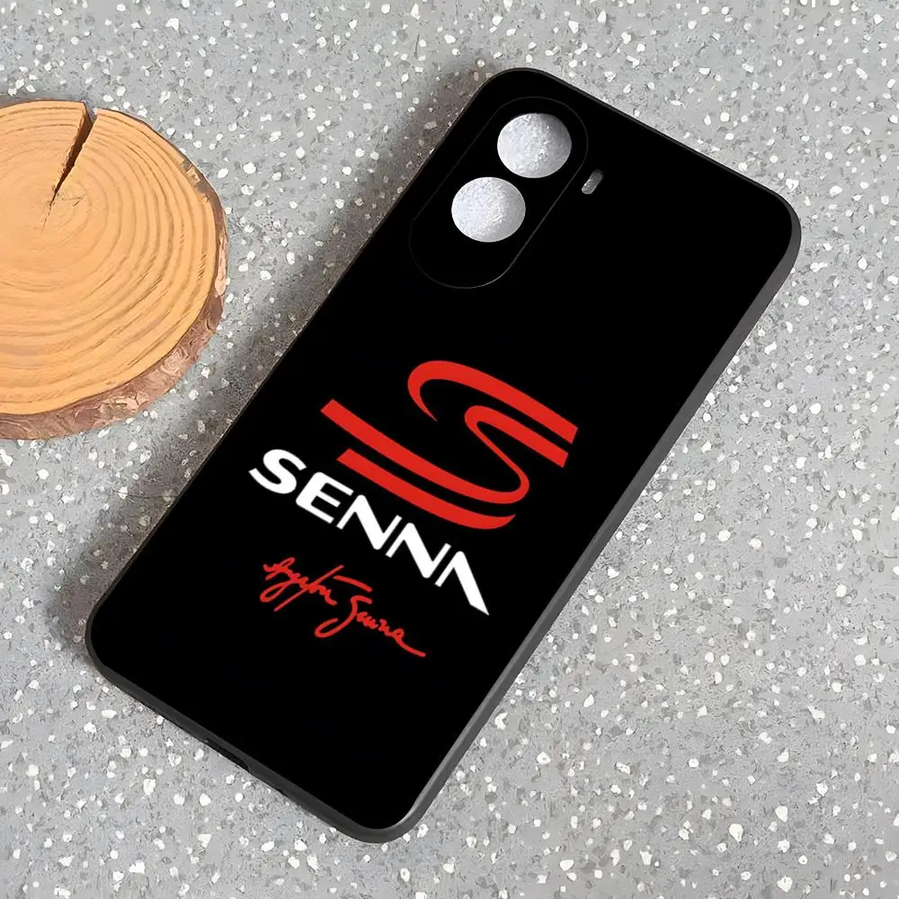 Capa de Telefone A-Ayrton S-Senna para Poco M7 M6 M5 S M4 F7 Ultra F6 F5 X7 X6 X5 X4 GT Pro, Capa Macia Preta