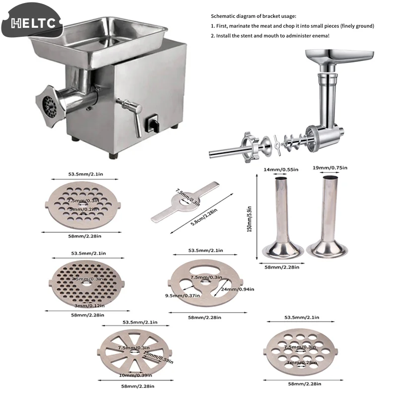 1/2PC Meat Grinder Blades Plate Discs Pinion Mixer Spare Parts Stainless Steel Grille For Food Grinder Replacement Accessories