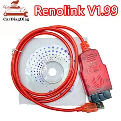 Newest Renolink V1.99 Car OBD 2 Diagnostic Interface For Renault ECU Programmer Tool Free Shipping