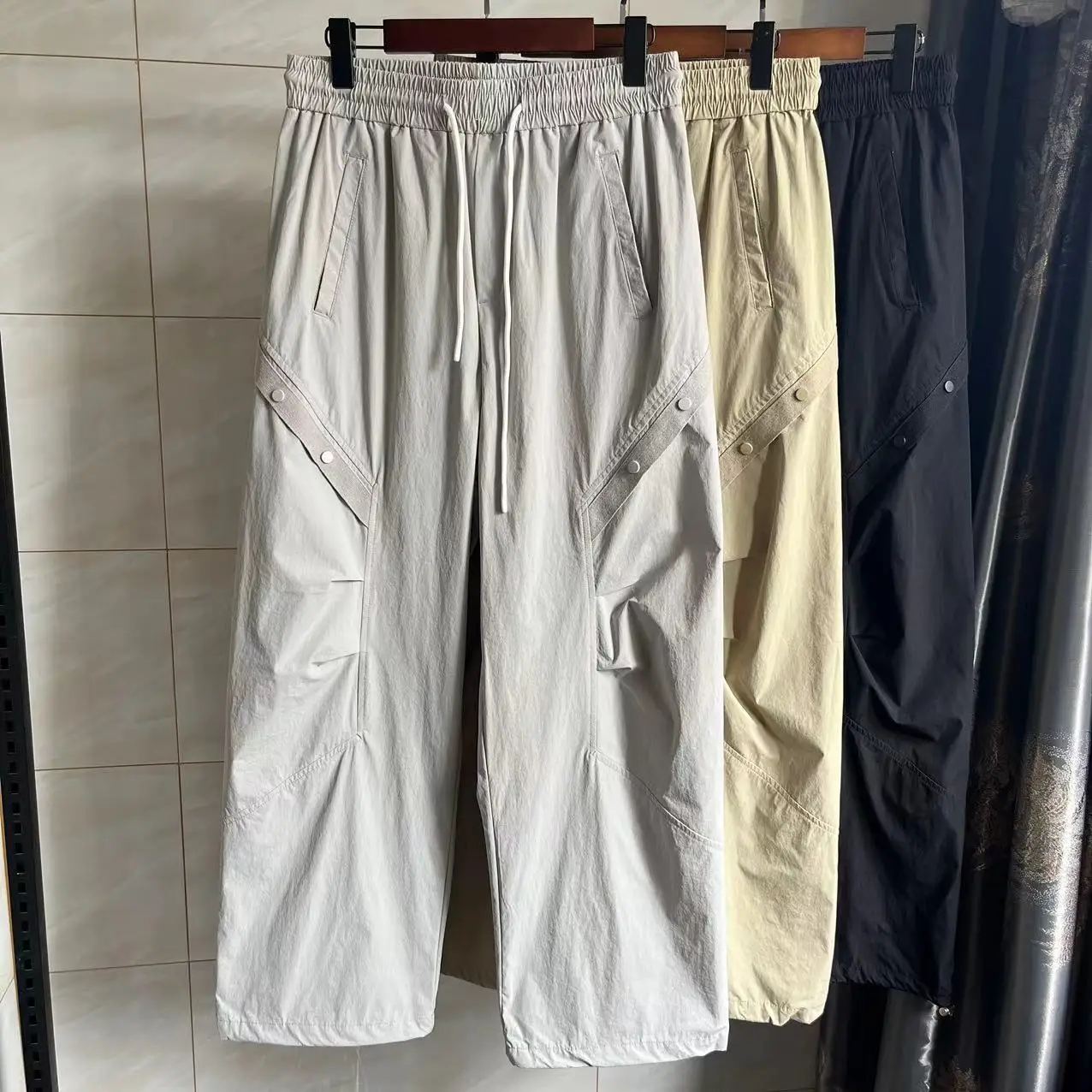 

Men's Outdoor Casual Pants Loose Wide Leg Breathable Qui Dry Summer Workwear Trousers Comfortable Loose Fit Straight Leg